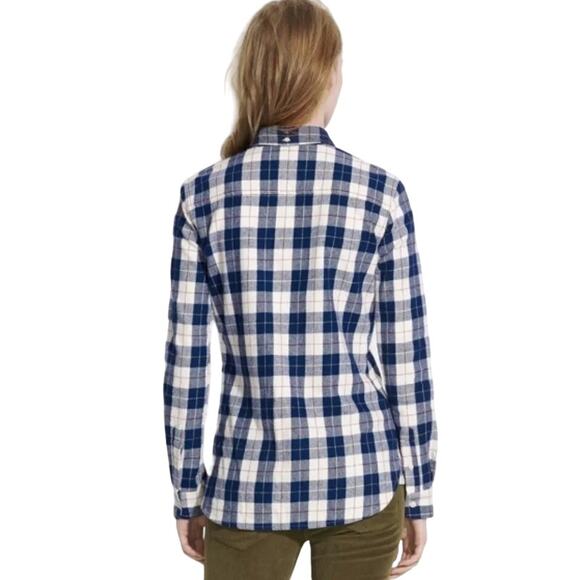 Madewell x Penfield Classic Slim Flannel warm cozy layers white blue red plaid - Picture 2 of 10